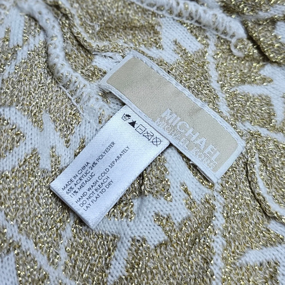 Michael Kors Gold and Cream Patterned Beanie - Picture 3 of 6
